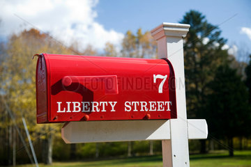Wilton  USA  ein roter Briefkasten