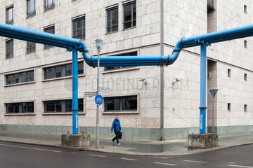 Berlin  Deutschland  Rohre fuer Grundwassermanagement in der Neustaedtischen Kirchstrasse Ecke Mittelstrasse Berlin-Mitte
