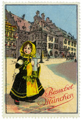 Besuchet Muenchen  Hofbraeuhaus  Reklamemarke  1912