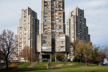 Belgrad  Serbien  Rudo Hochhaeuser oder auch Eastern Gate of Belgrade Buildings