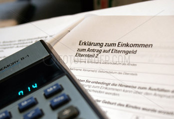 Stuttgart  Deutschland  Formular fuer Elterngeld