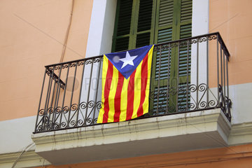 Katalanische Fahne in Barcelona