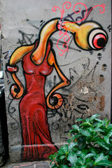Italy. Naples - Graffiti in die Altstadt von Neapel