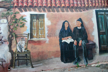 Italy. Sardinien/Sardinia. Wandmalerei in Tresnuraghes
