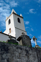 Italy  Sardinien/Sardinia. Friedhof in Cuglieri im Hintergrund ein Turm von Santa Maria della Neve