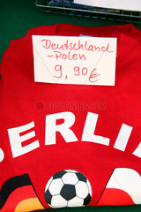 Germany. Berlin - Deutschland-Polen Tshirt fuer die Fussballfans der WM 2006