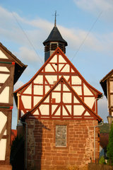Fachwerkhaeuser in der 750 Jahre Alte Dorf Michelsberg in der Schwalm.