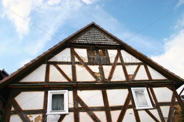 Fachwerkhaus in der 750 Jahre Alte Dorf Michelsberg in der Schwalm.