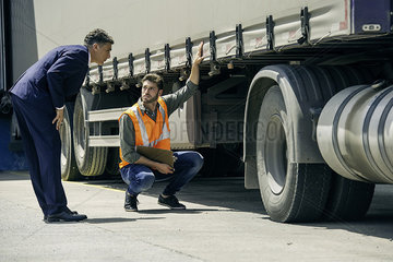 Examining lorry