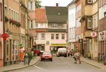 Hauptstrasse des Ortes Penig in Sachsen