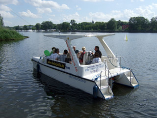 Berlin  Solarboot auf dem Rummelsburger See