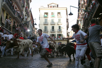 Stierlauf im spanischen Pamplona