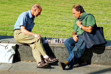 Schachspieler am Placa Cataluna in Barcelona
