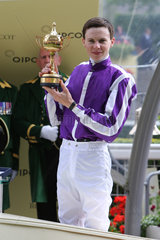 Royal Ascot  Portrait of jockey Joseph O'Brien with the Gold Cup