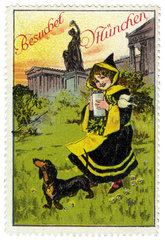 Besuchet Muenchen  Reklamemarke  1912
