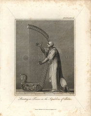 Fresco of harpist from Bruce's Travels to Discover the Source of the Nile  1790.