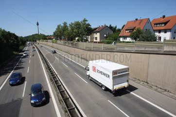 Nuernberg  Deutschland  Autoverkehr auf der A73