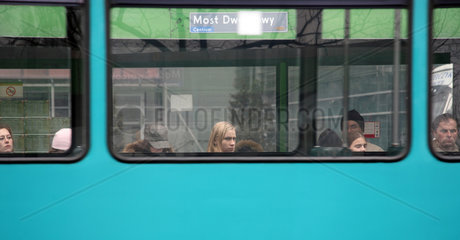 Posen  Polen  Menschen in einer Strassenbahn