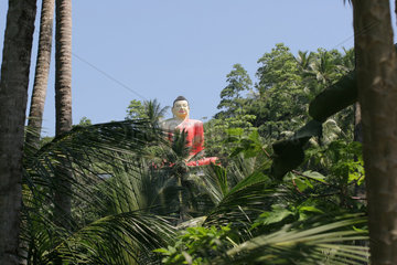 Galle  Sri Lanka  die Buddha-Figur des Tempels Yatagala Raja Maha Viharaya