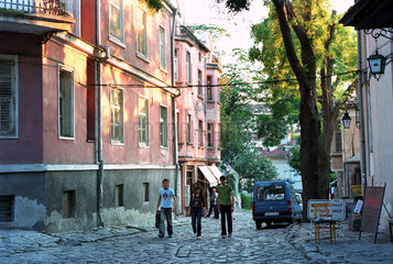 Eine Strasse in der Altstadt von Plovdiv  Bulgarien