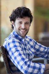 Man smiling cheerfully  portrait