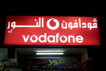 Safaga  ein Schild von Vodafone