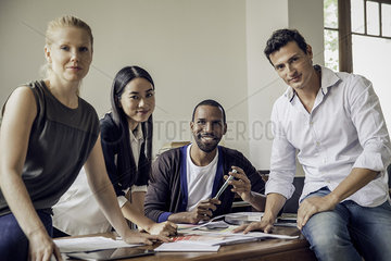 Business partners collaborating in office  portrait