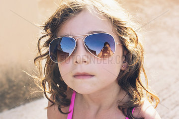 Girl wearing fashionable sunglasses  portrait