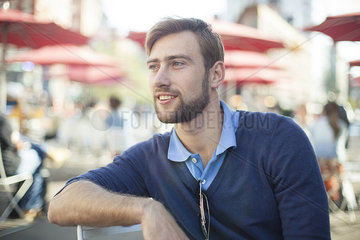 Man relaxing outdoors  portrait