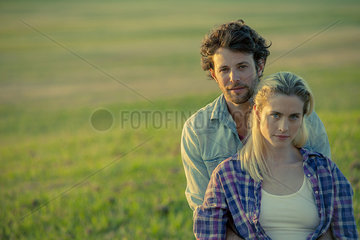 Couple together outdoors  portrait
