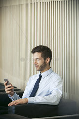 Businessman using smartphone