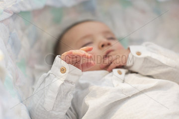 Baby sleeping in crib