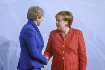 Theresa May  Premierministerin des Vereinigten Koenigreichs  Angela Merkel (CDU)  Bundeskanzlerin  CDU-Vorsitzende