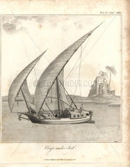 Egyptian Canja from Bruce's Travels to Discover the Source of the Nile  1790.