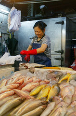 Hongkong  China  Fischverkaeuferin