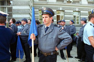 Demonstration von polnischen Polizisten