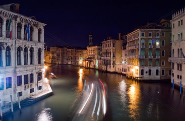 Venedig  Italien  Canal Grande bei Nacht