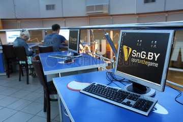 Minsk  Weissrussland  Internetcafe im Einkaufszentrum Stolitsa