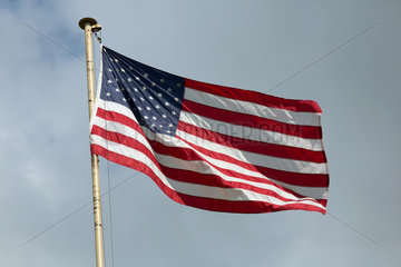 Rasdorf  Deutschland  US-Flagge auf dem Gelaende der Gedenkstaette Point Alpha