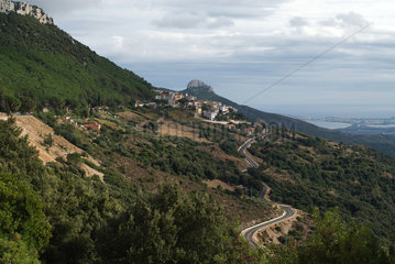 Baunei  Italien  das kleine Bergdorf Baunei auf Sardinien