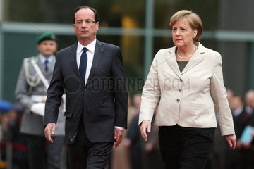 Berlin  Deutschland  Bundeskanzlerin Dr. Angela Merkel  CDU  und Francois Hollande  Staatspraesident der Franzoesischen Republik