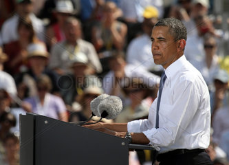 Berlin  Deutschland  US-Praesident Barack Obama am Brandenburger Tor