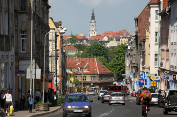 Zgorzelec  Polen  Hauptstrasse im Stadtzentrum