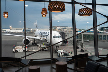 Helsinki  Finnland  A350 Passagierflugzeug der Finnair auf dem Flughafen Vantaa