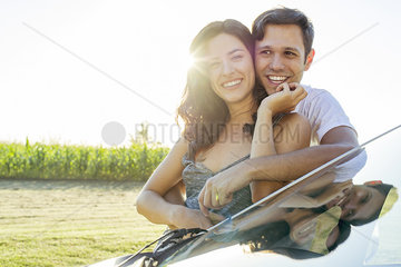 Couple in love enjoying outdoors together