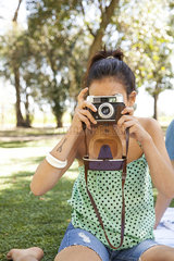 Woman taking picture  personal perspective