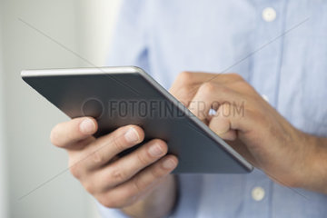Using digital tablet  close-up