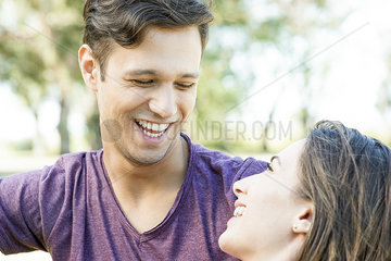 Couple having laugh together