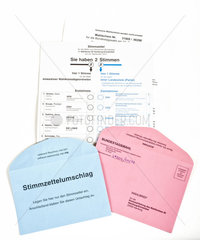 Briefwahl-Stimmzettel zur Bundestagswahl 2017
