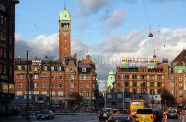 Kopenhagen  Daenemark  Hauptstrasse Vesterbrogade im Stadtzentrum